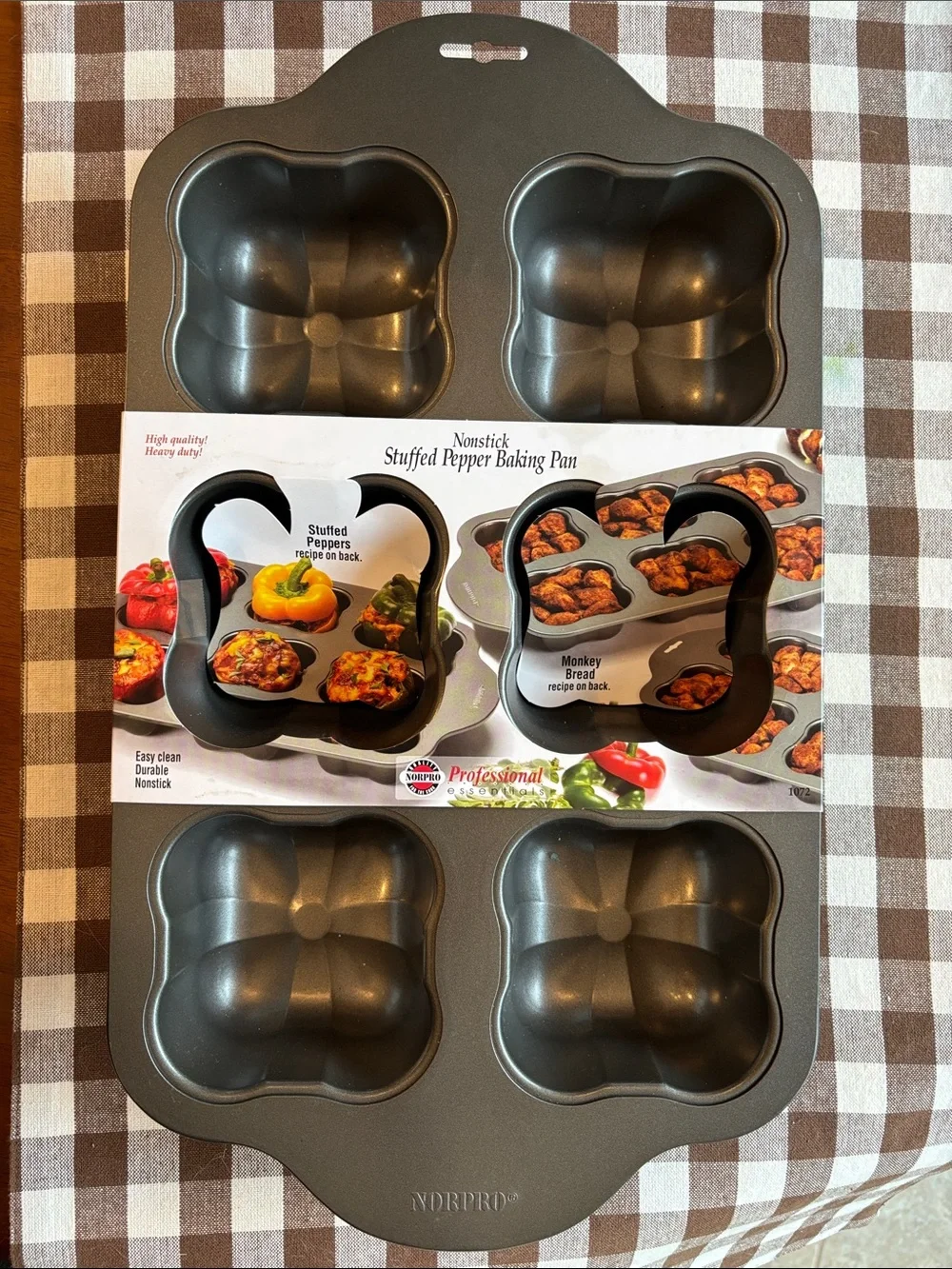 NWT Norpro Nonstick Stuffed Pepper Baking Pan - Black